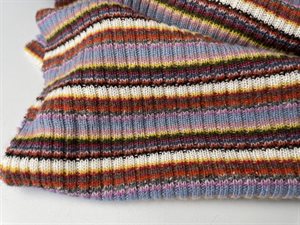 Ribstrikket uld - smukke striber i multi color